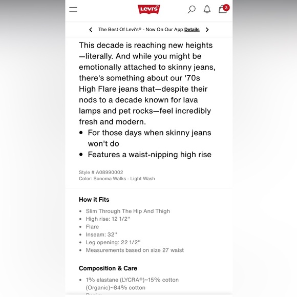 Levi’s Flare Jeans - Picture 5 of 6